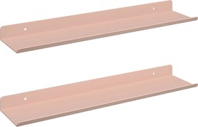 vidaXL Raft suspendat Pe perete 2 pcs Roz 40 x 9 x 2,5 cm Oțel