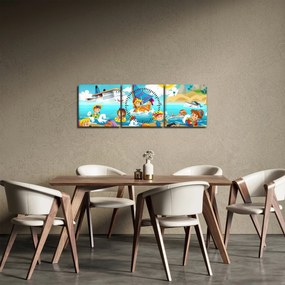 Tablou -Ziua la plajă (cu ceas) (90x30 cm)