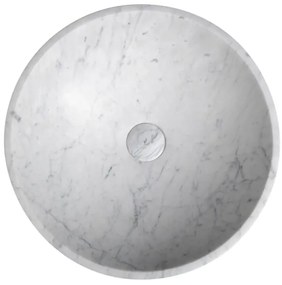 Sapho - Lavoar pe blat BLOK Ø 42 cm piatră/Carrara/alb mat
