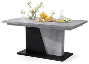 NOBLE NOIR Beton Millenium/Negru mat - MASĂ EXTENSIBILĂ până la 218 cm, pentru 8, 10 persoane.