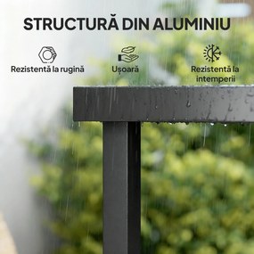Outsunny Aluminum Outdoor Patio Dining Table for 8 for Garden Lawn Backyard, Natural | Aosom Romania