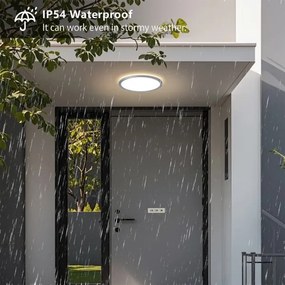 Brilagi - Plafonieră LED pentru baie ULTRA SLIM, 18W, 230V, Ø 30 cm, argintiu, IP54