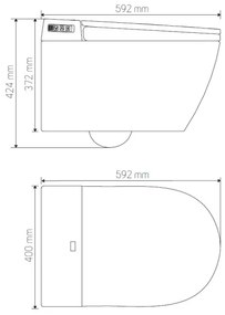 BATH DELUXE 21-040-02-11-00 - WC suspendat cu bideu TISVILDELEJE 1600W/230V alb + telecomandă
