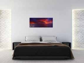 Tablou cu mare și păsări (120x50 cm)