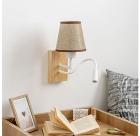 Lampă LED de perete Brilagi NUBILA WOOD 1xE27/25W/230V + LED/3W stejar/maro