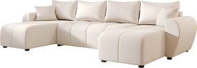 OFERTA Canapea extensibila in forma de U SEVIO 311x145 cm, crem + 2 perne GRATUIT II. calitate