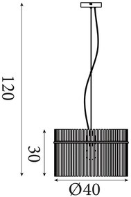 Lustra suspendata metal auriu, tije din sticla Swizzle