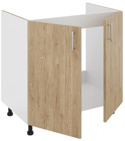 Corp Masca Chiuveta Karo, 2 Usi, Lemn Natural/Alb, 80 x 50 x 80 cm