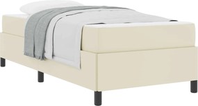 vidaXL Cadru de pat cu saltea Crem 100 x 200 cm țesătură