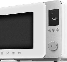 Cuptor cu microunde combinat cu aer cald SMEG Collezione MOC02WHMEU, 900 W, 27 l, 25 de programe, închidere lină, setări personalizate, alb mat