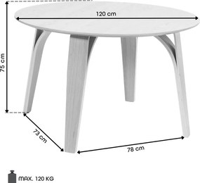 MAZZONI EXPORT BOLZANO 1200 Stejar Natural - MASĂ ROTUNDĂ DIN LEMN PENTRU BUCĂTĂRIE DINING LIVING MODERN CLASSIC