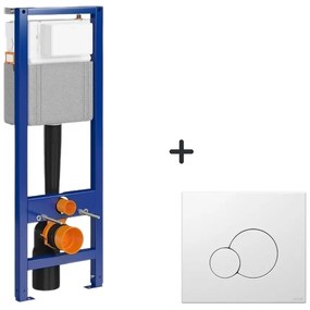 Set rezervor incastrat si clapeta alb mat Cersanit Base Circle