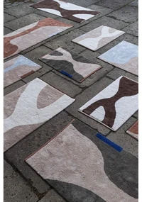 Covor albastru deschis/bej lavabil din bumbac 50x80 cm Figura – Mette Ditmer Denmark