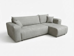 Canapea de colt extensibila SORELA gri deschis, reversibila + 2 perne gratis