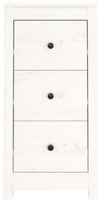 Servanta, alb, 40x35x80 cm, lemn masiv de pin 1, Alb, Dulap cu 3 sertare