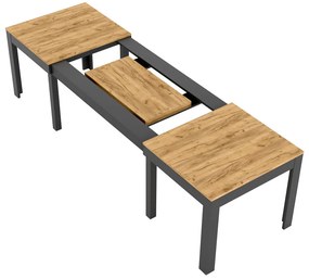Masă de sufragerie Weston (Stejar + negru) (pentru 6-8 persoane). 1082833