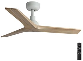 Ventilator de tavan FARO 34281 KLIM S maro/alb d. 92,5 cm + telecomandă
