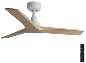 Ventilator de tavan FARO 34281 KLIM S maro/alb d. 92,5 cm + telecomandă