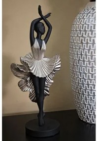 Statueta neagra / argintie din rasina, 17 x 14,8 x 43 cm, Donnina Fashion Mauro Ferreti