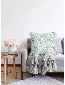 Față de pernă din amestec de bumbac Minimalist Cushion Covers Twiggy, 55 x 55 cm, bej-verde