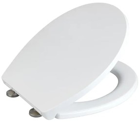 WENKO 24516100 – Capac WC, 37 x 44,5 cm, alb/argintiu, rezistență la sarcină 300/350 kg