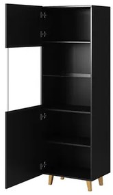 Vitrină Saphina (Negru + auriu). 1060340