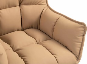 HR560N Scaun Caramel Piele Ecologica Premium Soft cu Bază Cromata