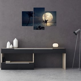 Tablou - Plajă cu lună plină (90x60 cm)
