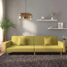 Canapea extensibila cu 2 locuri, 2 perne, verde, textil
