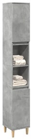 vidaXL Dulap de baie, gri beton, 30x30x190 cm, lemn prelucrat