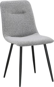 Scaun DOT, gri/negru, stofa buclata/metal, 45x57x89 cm