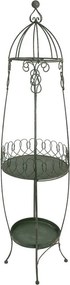 Suport decorativ plante, verde, din metal, aspect vintage, "Hearts"
