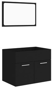 804783 vidaXL Set mobilier de baie, 2 piese, negru, PAL