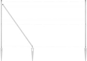 vidaXL Stâlp de gard. 13 pcs Argintiu Oțel