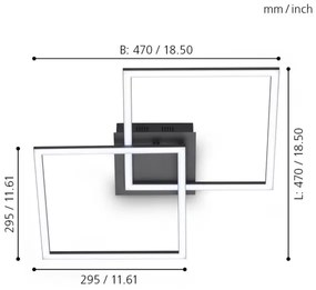 Lustră LED dimabilă aplicată Eglo 75553 PALMAVES LED/28W/230V 3000-6500K + telecomandă