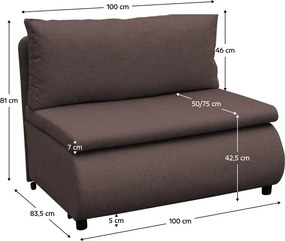 Fotoliu extensibil cu spaţiu de depozitare, maro, FLIK