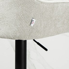 HOMCOM Lot de 2 taburete de bar, scaune de bar, înălțime reglabilă, material textil efect in și bază din oțel, 52,5 x 53 x 86,5-108 cm, crem | Aosom Romania