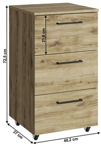 Comoda DORSI 3S, stejar Navarra