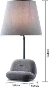 Immax NEO 09109L - Lampă de birou LED cu dimmer și încărcare wireless Qi SOFA LED/6W/230V gri