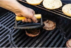 Presa pentru carne Kinghoff KH 1759, 18 cm, Maner lemn, Fonta