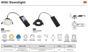 Spot incastrabil baie directionabil LED IP44 Aliki Black
