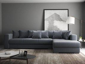 Colțar extensibil dumonde cu ladă de depozitare si sezut confortabil din spuma high-density, Gloria Ambience Gri 320x183 cm