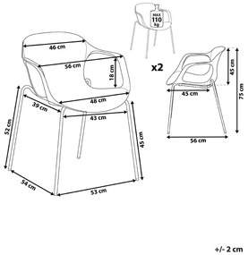 Set 2 buc. scaune pentru sufragerie Elbasan (gri deschis). 1009838