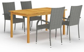 3067785 vidaXL Set mobilier pentru grădină, 5 piese, gri