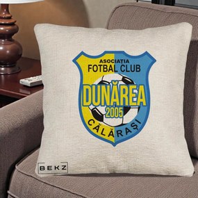 Perna Personalizata AFC Dunarea Calarasi 2005 Fotbal, 40x40 cm, Bej Canapea, Husa Detasabila, Perna Inclusa, BEKZ®