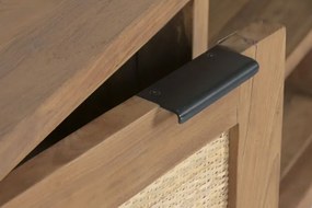 Comoda TV din lemn de tec si rattan natural " Rustic Wood "