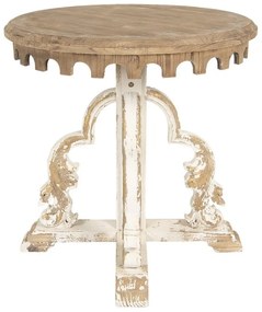 Măsuță laterală rotundă, shabby chic, cu finisaj antichizat, Éléonore