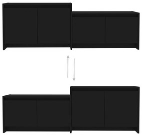 Comoda TV, negru, 146,5x35x50 cm, PAL 1, Negru