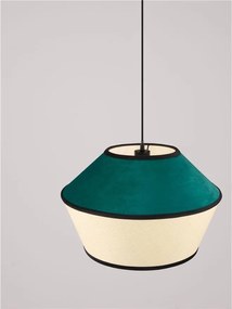 Lustra cu abajur stratifiat catifea Teal cu hartie naturala VELISS