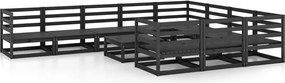 vidaXL Set mobilier de grădină, 11 piese, lemn masiv de pin